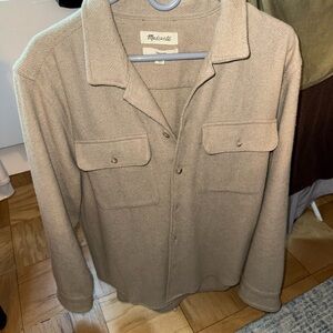 Madewell Cream Knit Button-Up Shacket